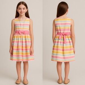 Bonnie Jean Striped Dress Party Sundress with Bow Sleeveless Girls Size 16‎